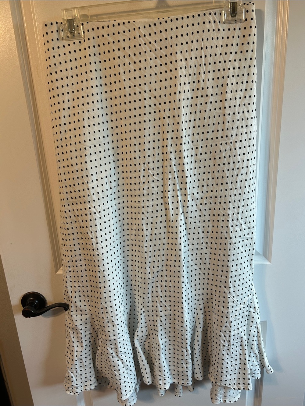 NWOT Kate spade x target white and black polka dot maxi skirt with ruffle hem.